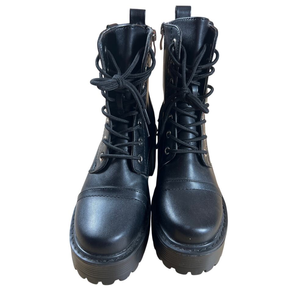 Krush Black Platform Boots Women's Size 5 Chunky Lug Sole Goth Punk Bratz Style - Picture 2 of 10